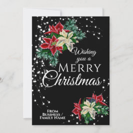 Elegante Business Christmas Poinsettia Floral Feiertagskarte
