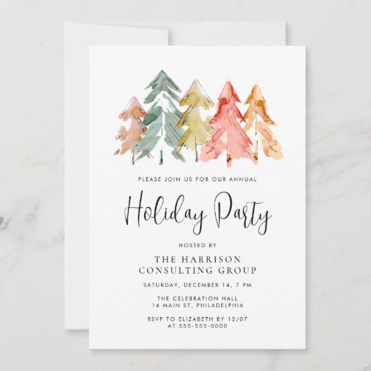 Elegante Business Corporate Weihnachtsfeier Einladung (Vorderseite)