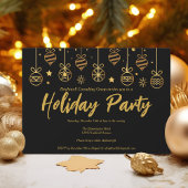 Elegante Business Holiday Party Custom Black Gold Einladung