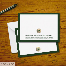 Elegante Business Monogram-Mitteilungskarten Mitteilungskarte