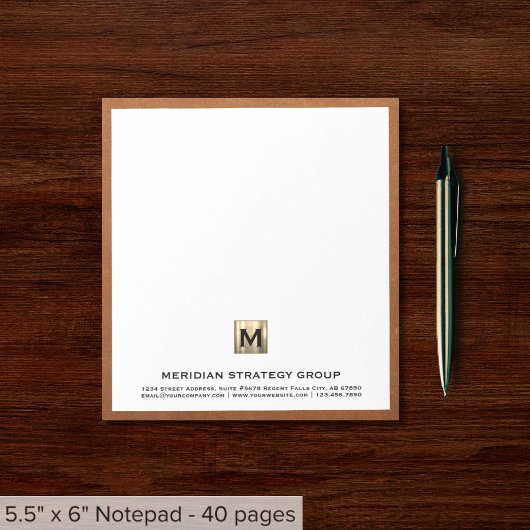 Elegante Business Monogram Notizblock