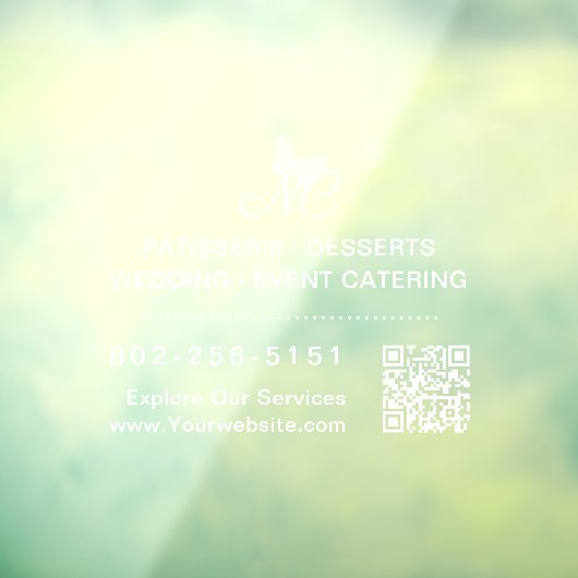 Elegante Business Monogram QR Code Telefonnummer A Fensteraufkleber (Blatt 3)