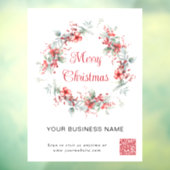 Elegante Business QR Code Frohe Weihnachten Fensteraufkleber (Blatt 3)