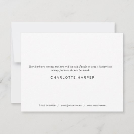 Elegante Business Spring Blätter Dankeschön Card Dankeskarte (Rückseite)