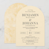 Elegante Butter Yellow Arch Wedding Einladung (Vorne/Hinten)