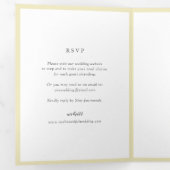 Elegante Butter Yellow Monogram Moderne Hochzeit Dreifach Gefaltete Einladung (Innen Erste Seite)