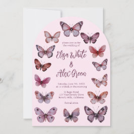 Elegante Butterfliegen CUSTOM Arch Wedding Einladung