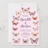 Elegante Butterfliegen CUSTOM Arch Wedding Einladung (Vorderseite)