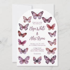 Elegante Butterfliegen CUSTOM Arch Wedding Einladung