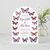 Elegante Butterfliegen CUSTOM Arch Wedding Einladung (Stehend Vorderseite)