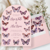 Elegante Butterfliegen CUSTOM Arch Wedding Einladung