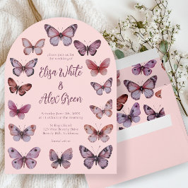 Elegante Butterfliegen CUSTOM Arch Wedding Einladung