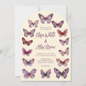 Elegante Butterfliegen CUSTOM Arch Wedding Einladung (Vorderseite)