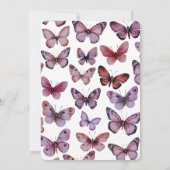 Elegante Butterfliegen Frame Quinceañera CUSTOM Einladung (Rückseite)