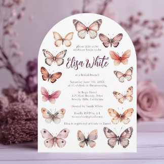 Elegante Butterflies Brautparty CUSTOM Arch Einladung