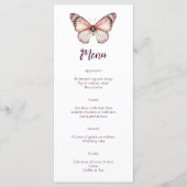 Elegante Butterflies Hochzeit CUSTOM-Party Menükarte (Vorderseite)