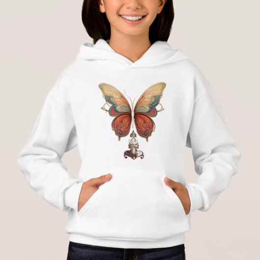 Elegante Butterfly Artwork Hoodie für Kinder (Vorderseite)