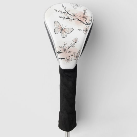 Elegante Butterfly Blossom (10) Golf Headcover (Vorderseite)