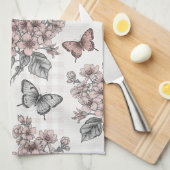 Elegante Butterfly Blossom (1) Geschirrtuch (Viertel Falte)