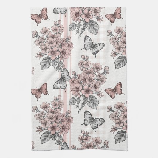 Elegante Butterfly Blossom (1) Geschirrtuch (Vertikal)
