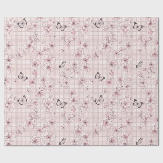 Elegante Butterfly Blossom (4) Geschenkpapier (Flach)
