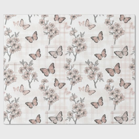 Elegante Butterfly Blossom (6) Geschenkpapier (Flach)