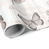 Elegante Butterfly Blossom (6) Geschenkpapier (Rolleneckpunkt)