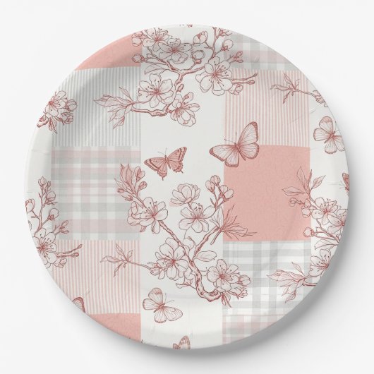 Elegante Butterfly Blossom (9) Pappteller (Vorderseite)