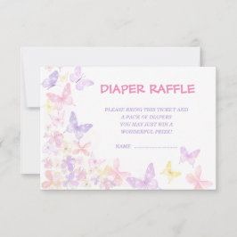 Elegante Butterfly Diaper Raffle Baby Dusche