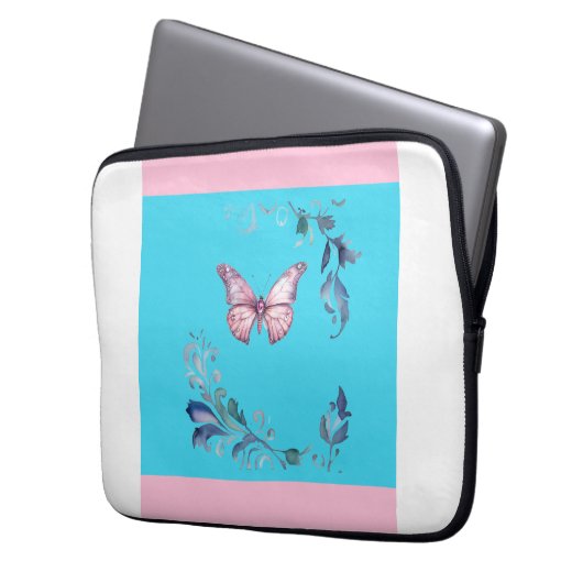 Elegante Butterfly Electronics Bag Laptopschutzhülle (Vorderseite Links)