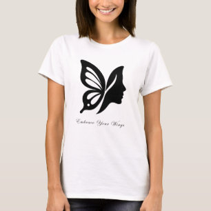 Elegante Butterfly & Face-Silhouette für Ihr W T-Shirt