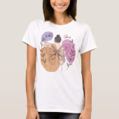 Elegante Butterfly Fairy Foman Line Art T-Shirt (Vorderseite)