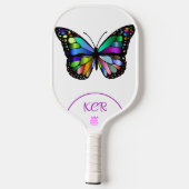 Elegante Butterfly Farbige Initials USA Offiziell Pickleball Schläger (Rückseite)