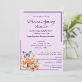 Elegante Butterfly Floral Frauenkirche Einladung (Stehend Vorderseite)