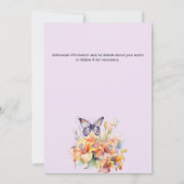 Elegante Butterfly Floral Frauenkirche Einladung (Rückseite)