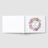 Elegante Butterfly Floral Pink Grüne Hochzeit Gästebuch (Voll)