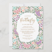 Elegante Butterfly Garden Baby Shower Einladung (Vorderseite)