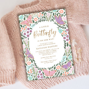 Elegante Butterfly Garden Baby Shower Einladung