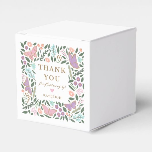 Elegante Butterfly Garden Baby Shower Geschenkschachtel (Vorderseite)