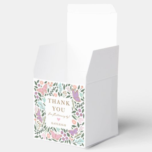 Elegante Butterfly Garden Baby Shower Geschenkschachtel (Geöffnet)