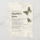 Elegante Butterfly Hochzeitsempfehlung Einladung (Vorne/Hinten)