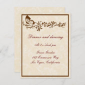 Elegante Butterfly Hochzeitskarten Einladung (Vorne/Hinten)