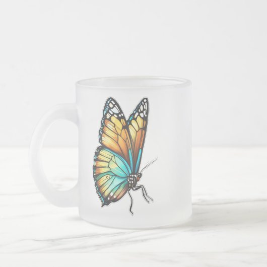 Elegante Butterfly Kontur Mattiert Glass Tasse - 1 (Links)