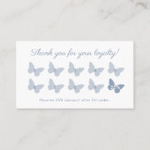 Elegante Butterfly Monogram Dusty Blue Reward Treuekarte (Vorderseite)