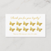 Elegante Butterfly Monogram Gold Danke für Ihre Ar Treuekarte (Vorderseite)