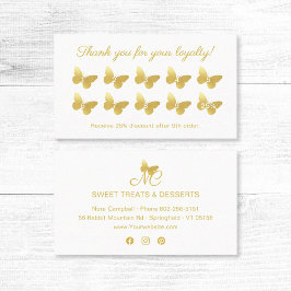 Elegante Butterfly Monogram Gold Danke für Ihre Ar Treuekarte