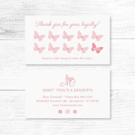 Elegante Butterfly Monogram Hübsch Girly Peach Pin Treuekarte