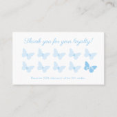 Elegante Butterfly Monogram Logo Niedlich Baby Blu Treuekarte (Vorderseite)