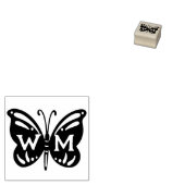 Elegante Butterfly Monogramm, Hochzeit Gummistempel (Stempel)