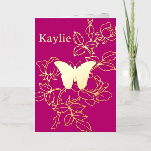 Elegante Butterfly Personalisiert Foil Card (Vorderseite)
